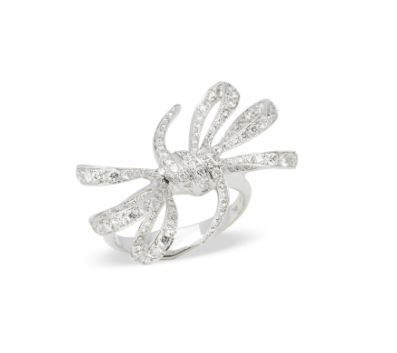 Forget Me Not White Gold Diamond Pave Ring - Size M 1/2