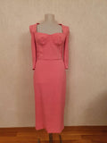 Pink Crepe Bustier Dress