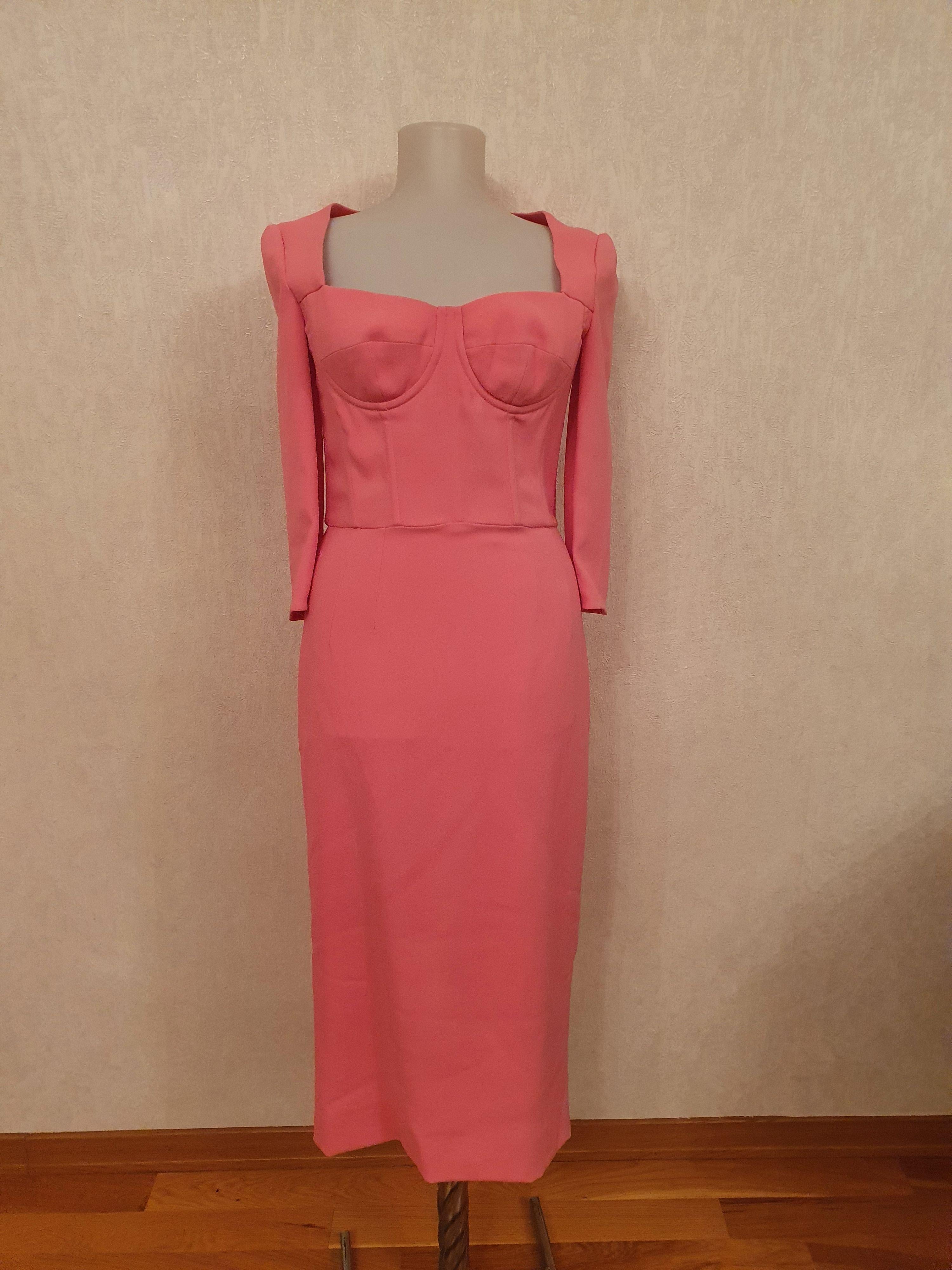 Pink Crepe Bustier Dress