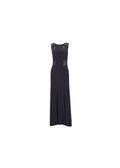 jet grey crepe & lace gown