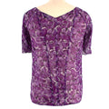 YSL Purple Floral-print Silk Blouse