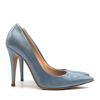 Sergio Rossi Blue Patent Leather Pointed Godiva Pumps