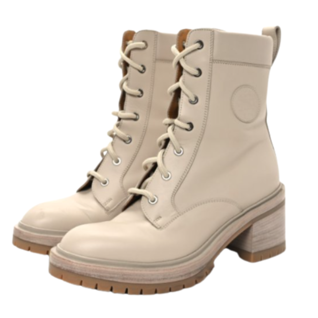 Hermes Blush Bridge Calfskin Leather Ankle Boots