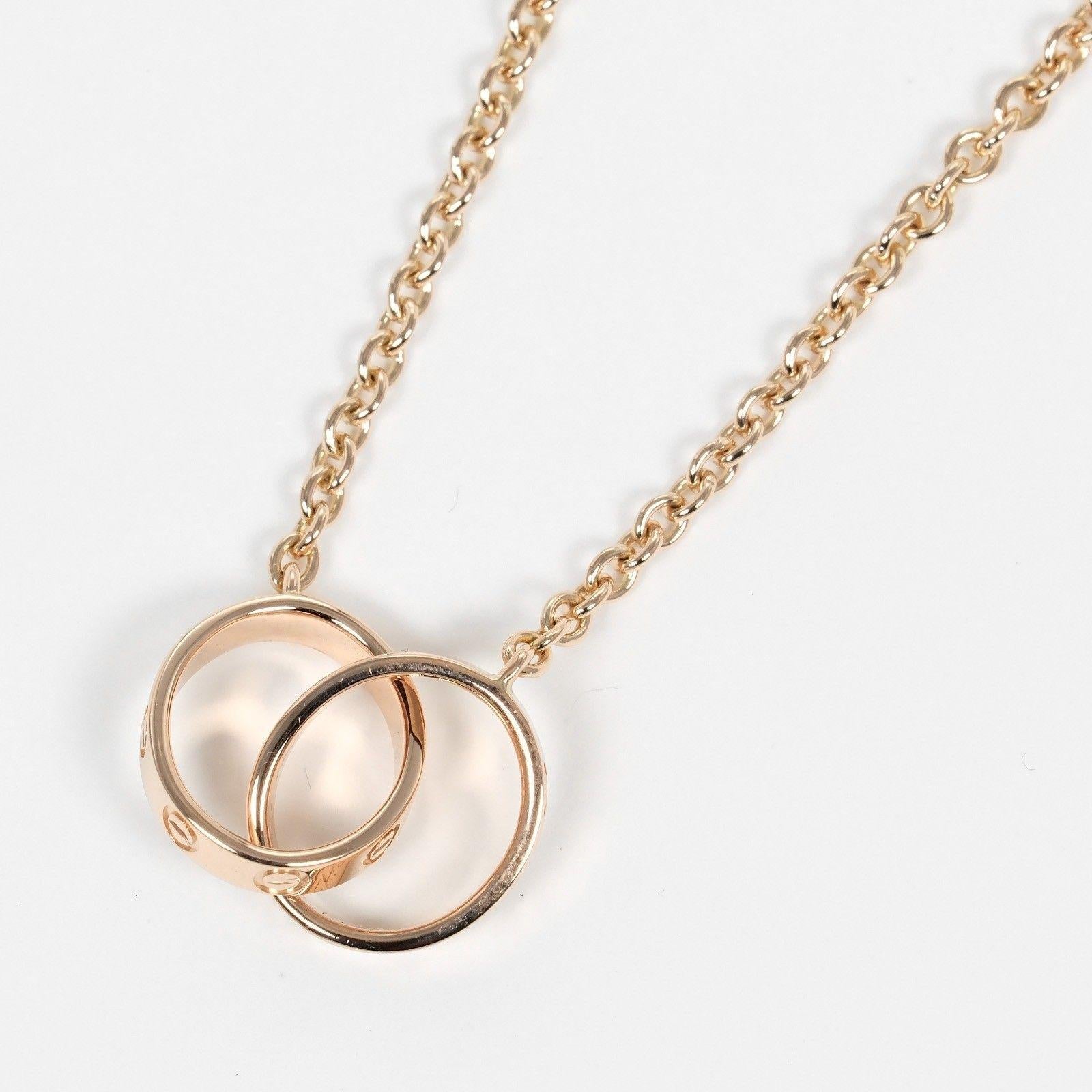 Cartier Rose Gold Intertwined Love Ring Necklace