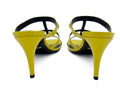 Gucci Yellow Leather Heeled Mules