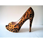 Miu Miu St Mini Leopard Peeptoe Pumps