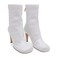 Bottega Veneta Optic White Leather Ankle Boots