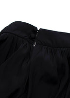 Lanvin Black Pleated Shell Peplum Blouse