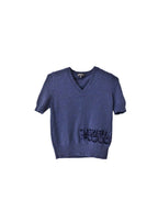 Navy cashmere Coco Gabrielle logo short sleeve jumper