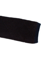 Fiorio Milano Brown Knitted Stripe Square End Tie