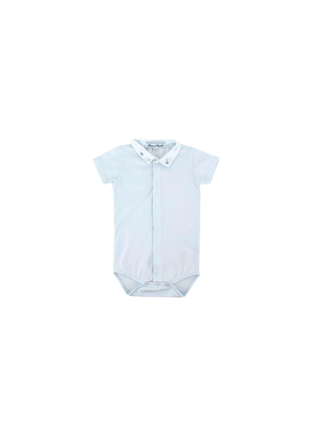 Tartine et Chocolat 18m Pale Blue Embroidered Baby Grow