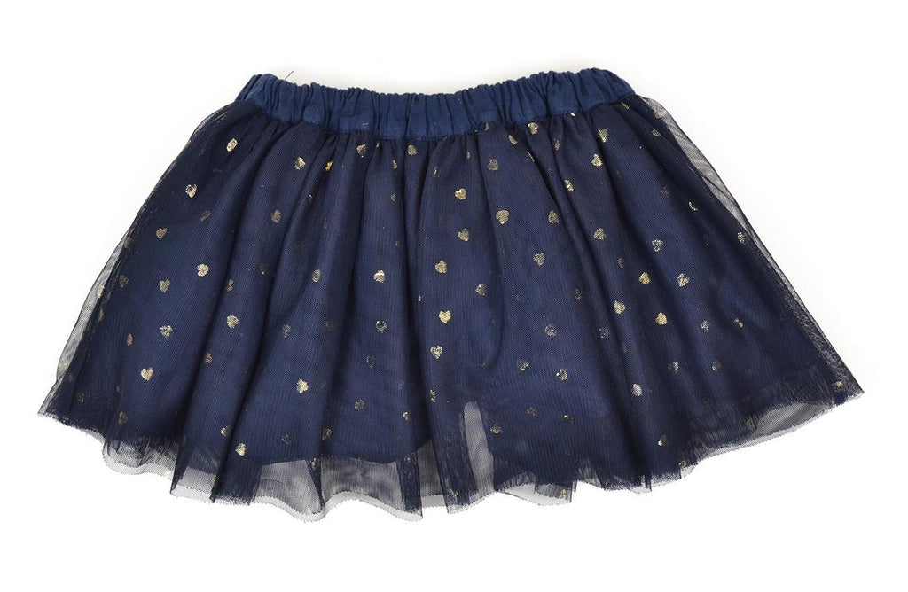 Navy & gold polka-dot tulle skirt