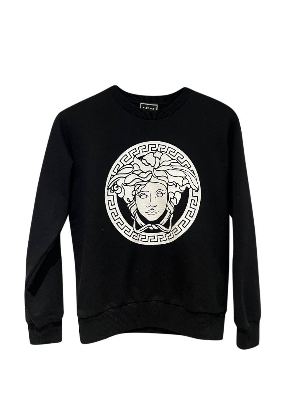 Versace Kids Black Medusa Print Swearshirt