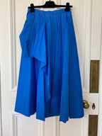 Alexander McQueen Blue Draped Midi Skirt