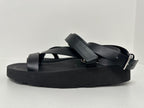 Hermes Black Leather and Rubber Galaxy Sandals