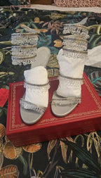 Rene Caovilla Silver Chandelier Sandals
