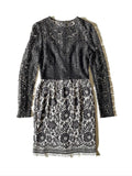 Dolce & Gabbana black & white lace longsleeve dress