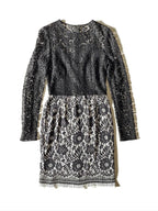 Dolce & Gabbana black & white lace longsleeve dress