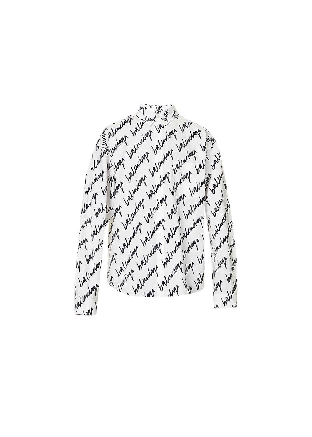 Wardrobe Unisex black & white cotton Scribble logo shirt