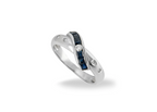 18ct white gold, diamond and sapphire dress ring 51.5EU