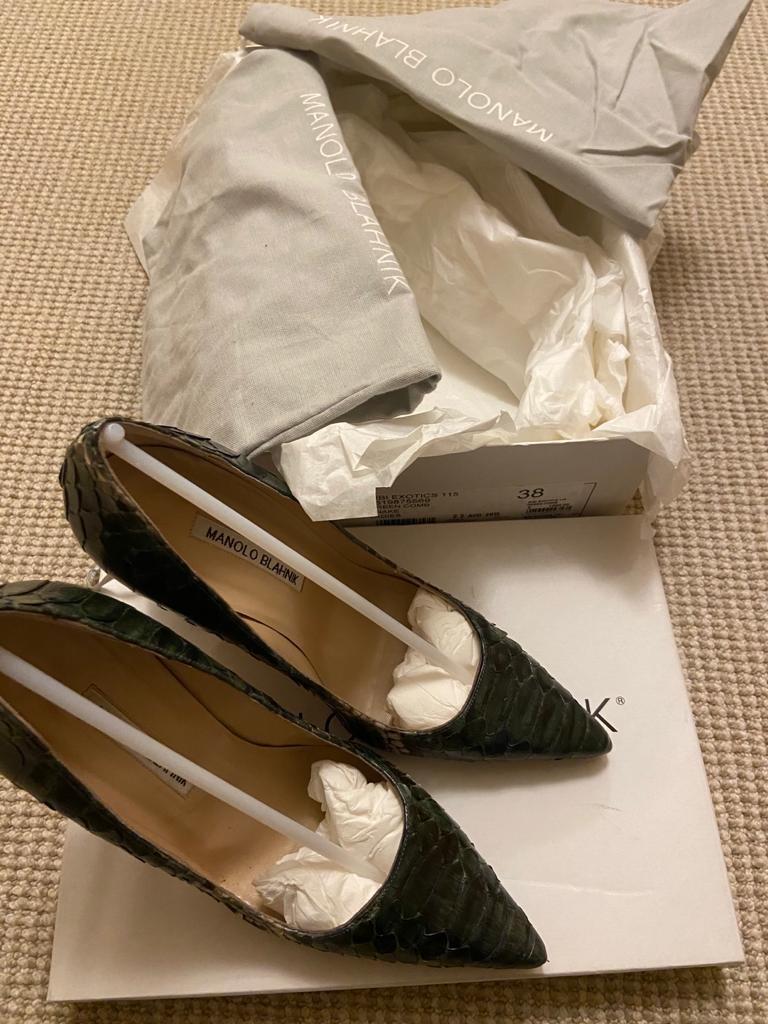 Manolo Blahnik Bibi Exotics 115 Pumps