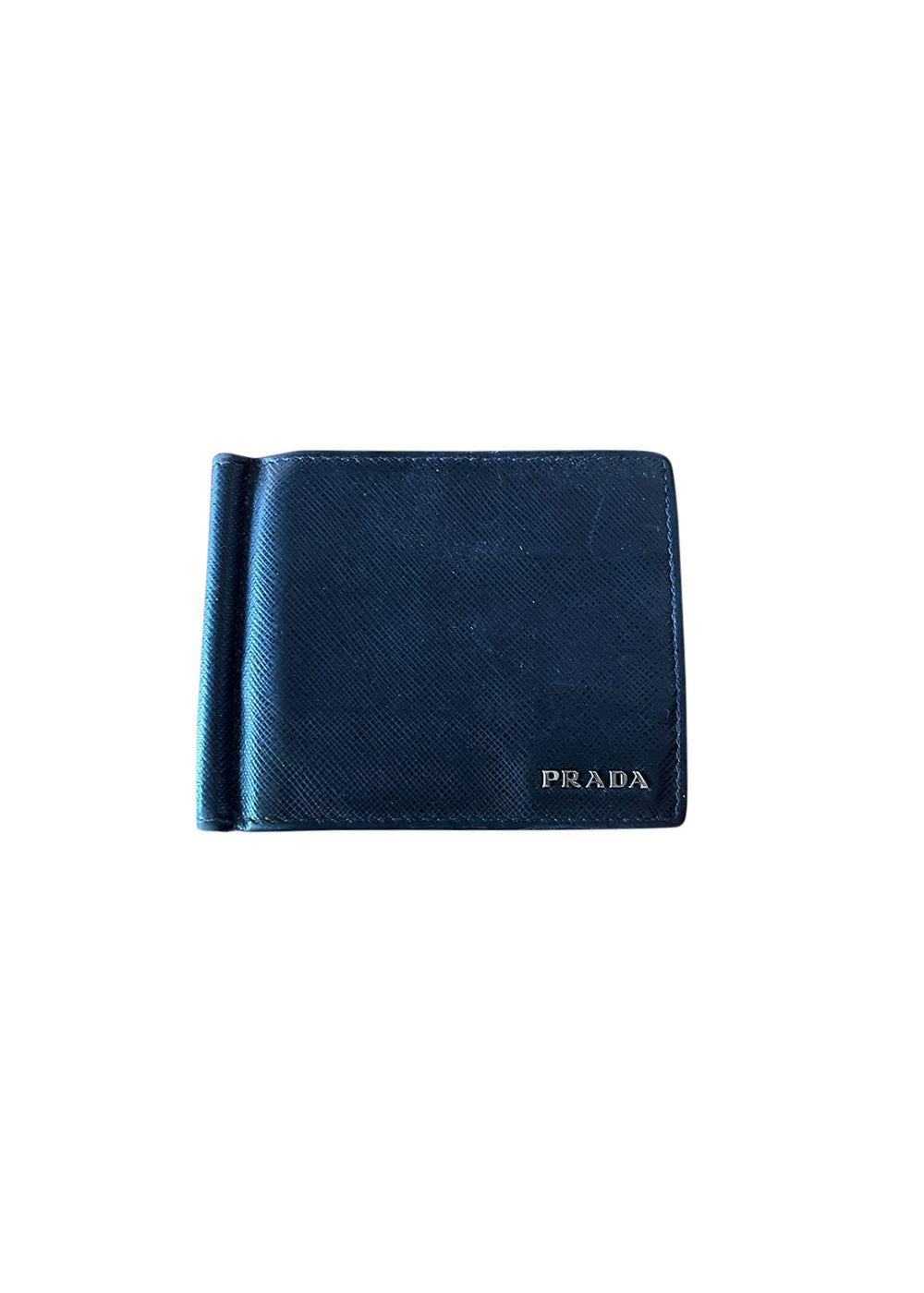 Black Saffiano leather compact wallet