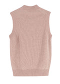 Hermes Blush Pink Ribbed Cashmere Sleeveless Jumper