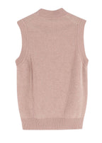 Hermes Blush Pink Ribbed Cashmere Sleeveless Jumper
