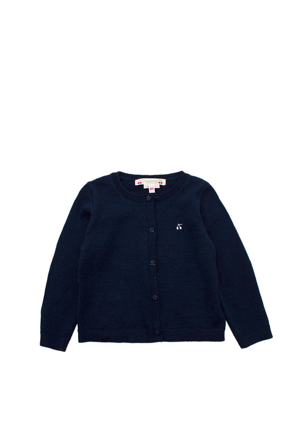 Bonpoint Kids Navy Wool Cardigan