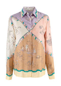 Pastel Printed Silk Blouse