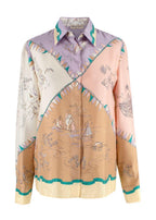 Pastel Printed Silk Blouse