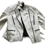 American Retro White Lamb Leather Jacket