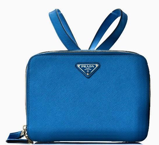 Prada Blue Saffiano Leather Backpack