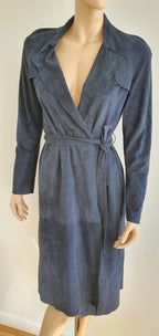 Joseph Blue Suede Duster Coat