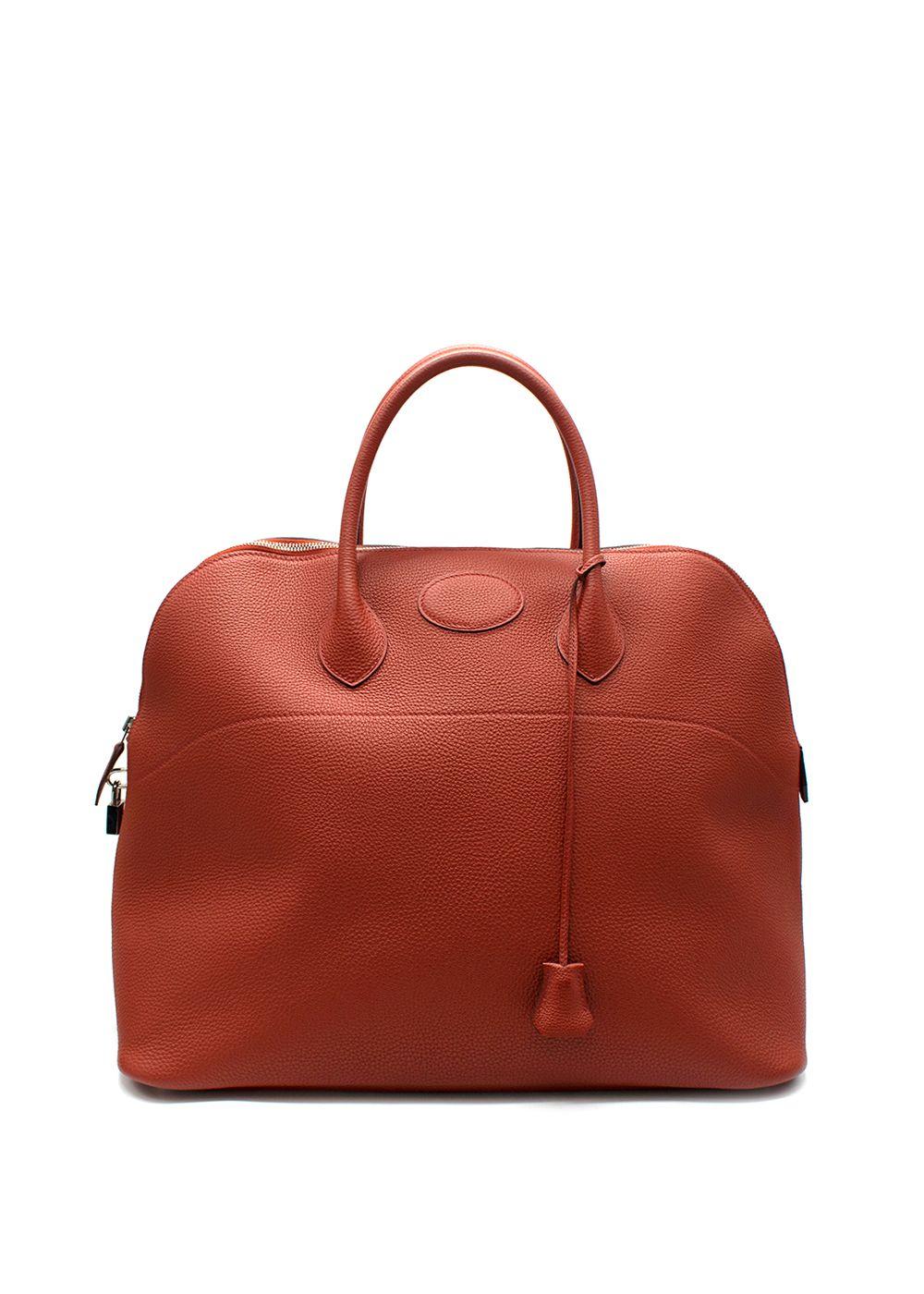 Hermes  Bolide 45in Brique Togo Leather  with Palladium Hardware