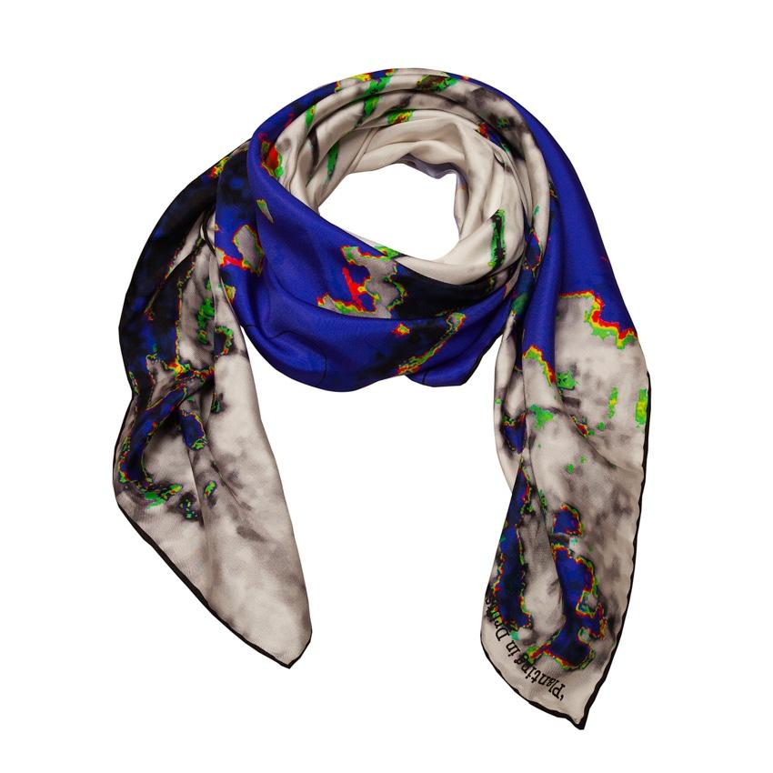 Rosemary Goodenough Blue Planting in Drifts V Silk Scarf
