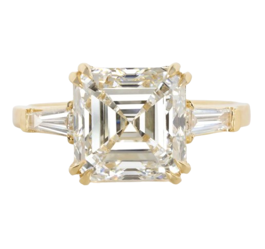 Verde 5ct IGI Certified Asscher Cut Lab-grown Diamond VS2 Ring