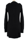 Derek Lam Black Ribbed Knitted Longline Cardigan