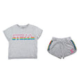 Stella McCartney Grey Cotton Rainbow Details T-shirt & Shorts Set