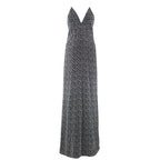 Galvan Black & White Textured Low Back Gown