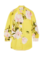 Valentino Yellow Floral Print Mini Shirt Dress