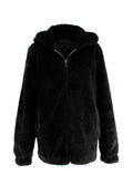 Helmut Lang Black Faux Fur Hooded Jacket