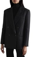 The Row Black Wool/Silk Blend Sandon Blazer