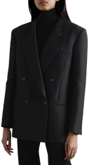 The Row Black Wool/Silk Blend Sandon Blazer