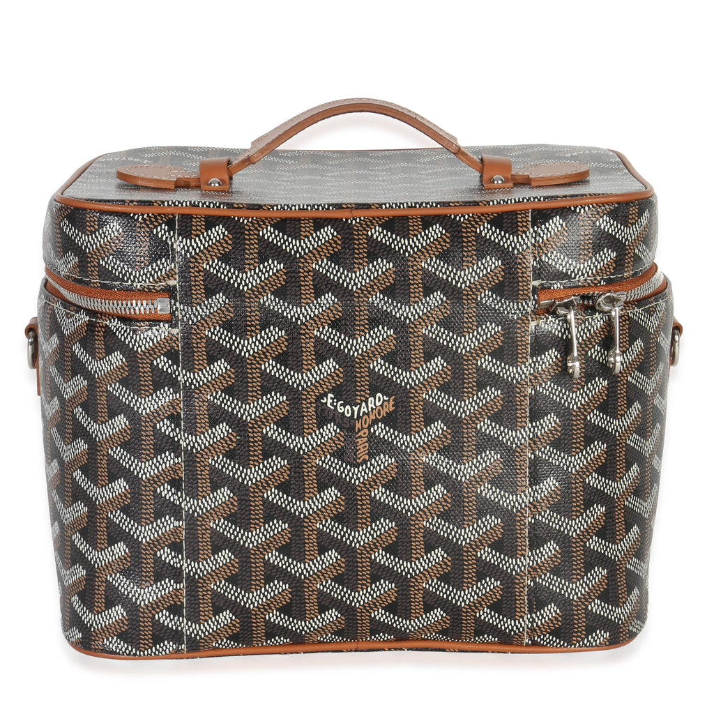 Goyard Gold Black Goyardine Canvas Muse Vanity Case