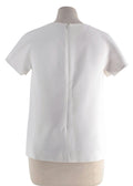 Giambattista Valli White Viscose Top with Cap Sleeves
