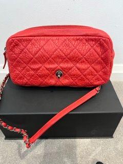 Chanel Red Aged Calfskin Single Flap Bag