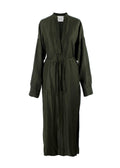 Bondi Born Notched-Neck Khaki Maxi Dress