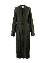 Bondi Born Notched-Neck Khaki Maxi Dress