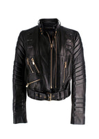 Alexandre Vauthier Black Leather Biker Jacket